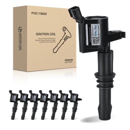 Straight Boot Ignition Coil Set of 8 for Ford Expedition Explorer F-150 Super Duty Mustang Lincoln Mountaineer 4.6l 5.4l 6.8l DG511 C1541 FD508