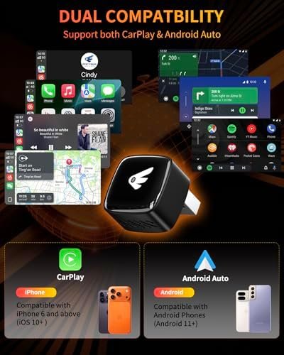 POCYBER Wireless CarPlay Adapter for iPhone & Android Auto